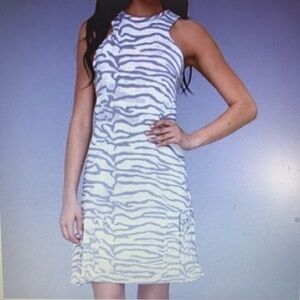 Rebecca Taylor Zebra Pleat Hem Dress